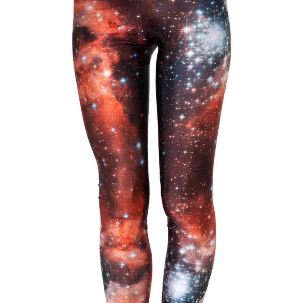 NWOT Black Milk Red Galaxy Leggings